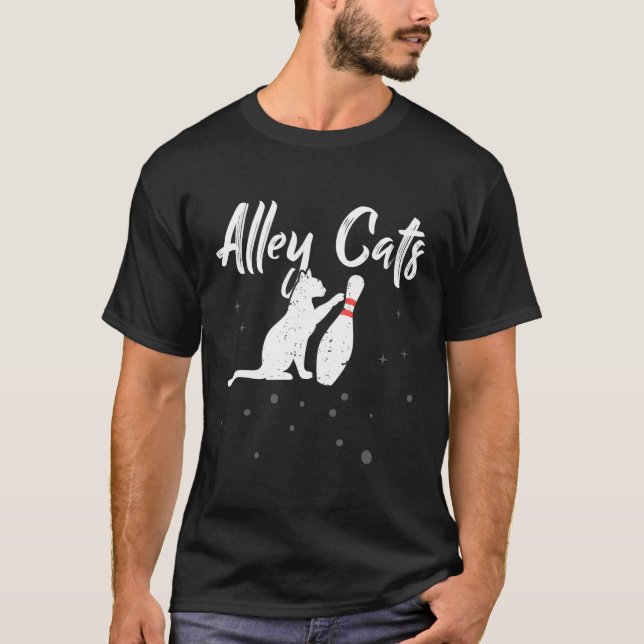Alley Cat Funny Bowler Bowling T-Shirt (Vorderseite)
