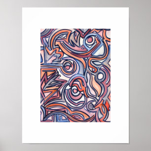 Alley Cat-Hand Malerei Abstrakt Art Poster