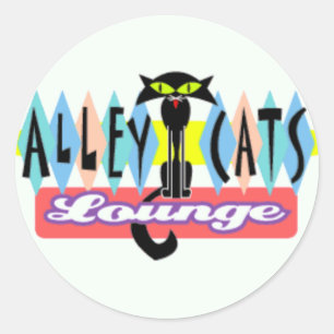 "Alley Cat Lounge" Runder Aufkleber