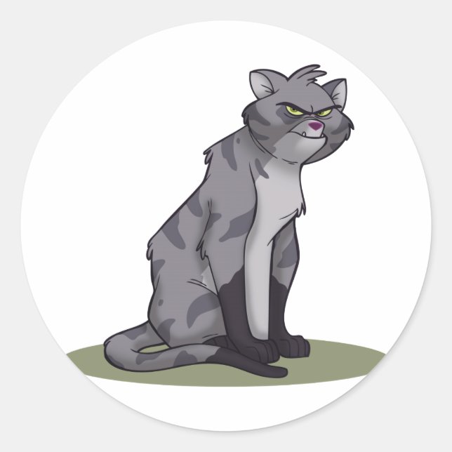 Alley Cat Runder Aufkleber (Vorderseite)