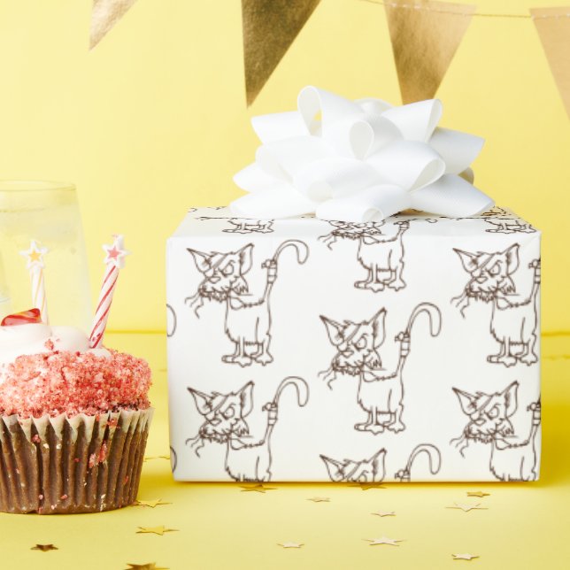 Alley Cat Tough Kitty Cool Funny Tom Cartoon Geschenkpapier (Geburtstagsparty)