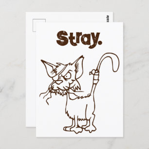 Alley Cat Tough Kitty Cool Funny Tom Cartoon Postkarte