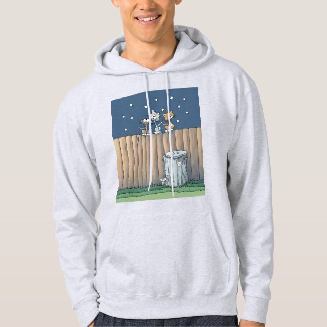 Alley Cats auf einem Zaun Hoodie (Vorderseite)