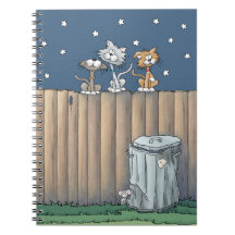 Alley Cats auf einem Zaun-Notebook