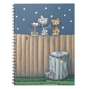Alley Cats auf einem Zaun-Notebook Notizblock