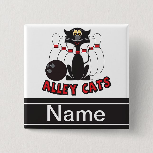 Alley Cats Bowling Button | Personalisieren (Vorderseite)