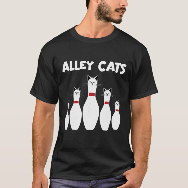 Alley Cats Bowling Funny T Shirt (Vorderseite)