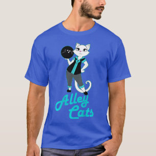 Alley Cats Bowling Team Ladys Backside Print T-Shirt