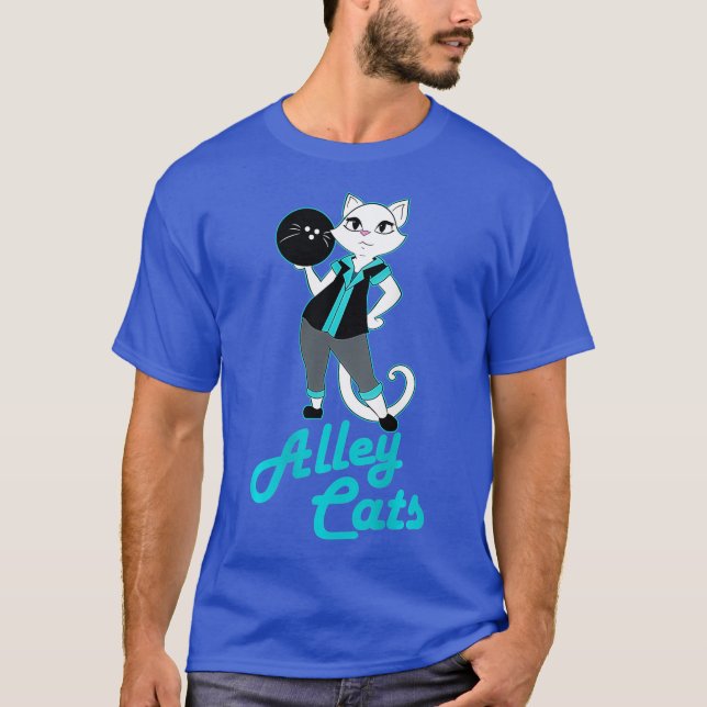 Alley Cats Bowling Team Ladys Backside Print T-Shirt (Vorderseite)