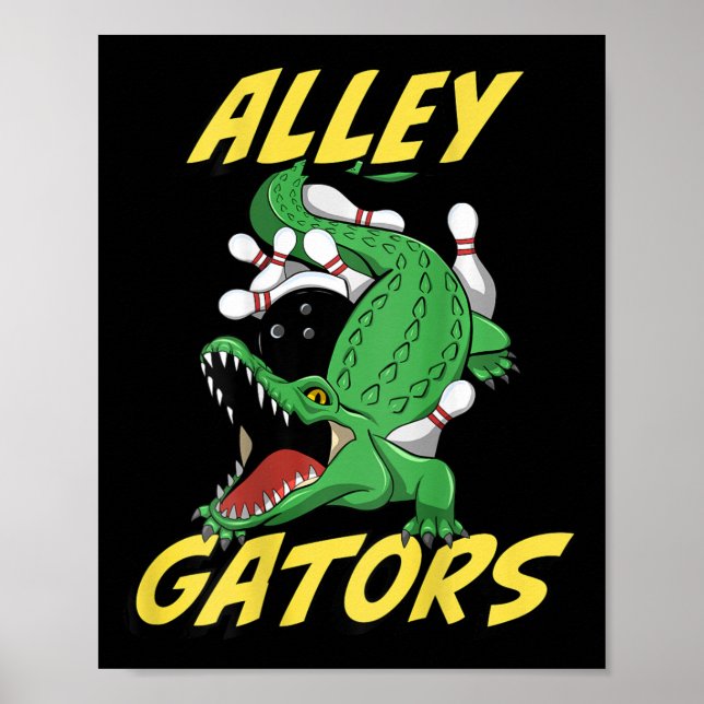 Alley Gators Bowling Team Bokside Print Alligator Poster (Vorne)