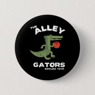 Alley Gators Bowling Team Design Button