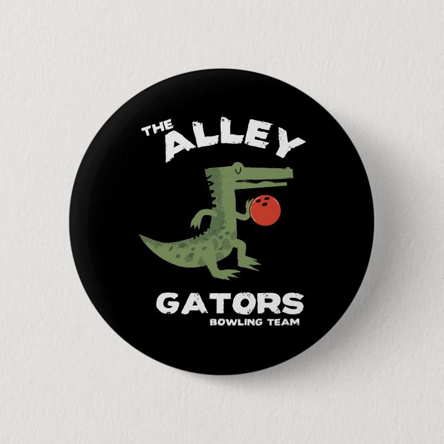 Alley Gators Bowling Team Design Button (Vorderseite)
