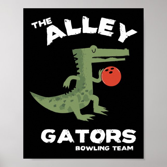 Alley Gators Bowling Team Design Poster (Vorne)