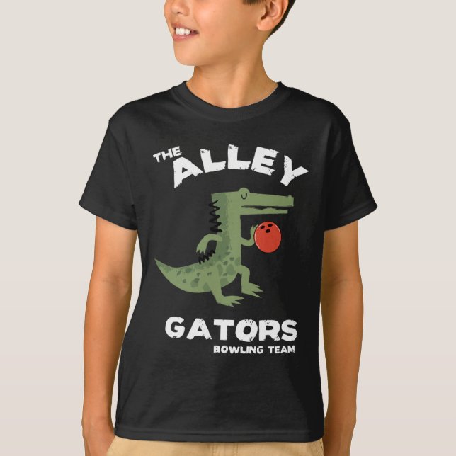 Alley Gators Bowling Team Design T-Shirt (Vorderseite)