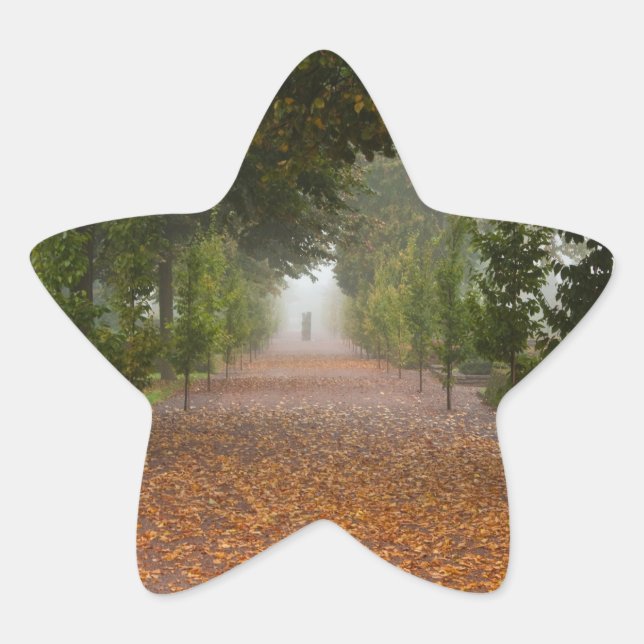 Alley in Nebel Stern-Aufkleber (Vorderseite)