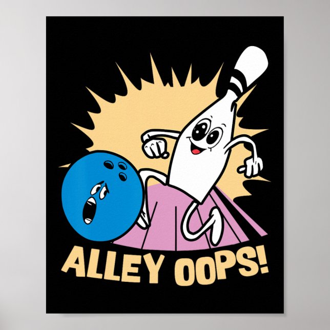 Alley Oops! Comic Bowling Mishap Poster (Vorne)