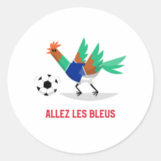 Allez les Bleus France Soccer Runder Aufkleber
