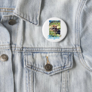Allgäu Alpen Vintage Kuh Bayern Deutschland Souven Button