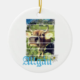 Allgäu Alpen Vintage Kuh Bayern Deutschland Souven Keramik Ornament