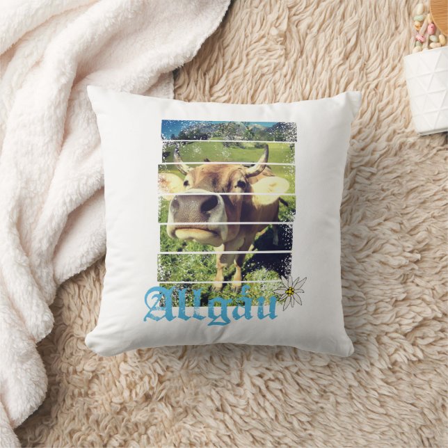 Allgäu Alpen Vintage Kuh Bayern Deutschland Souven Kissen (Decke)