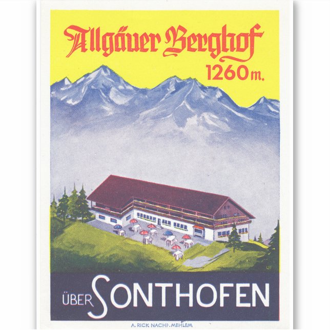 Allgäuer Berghof Aufkleber (Vorderseite)