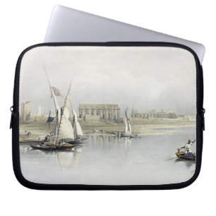 Allgemeine Ansicht der Ruinen von Luxor vom Nil, Laptopschutzhülle