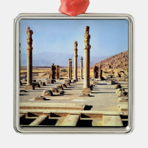 Allgemeine Ansicht des Apadana gründete c.518 BC Ornament Aus Metall