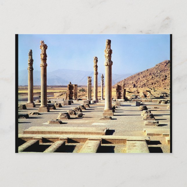 Allgemeine Ansicht des Apadana gründete c.518 BC Postkarte (Vorderseite)