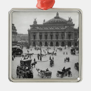 Allgemeine Ansicht des Paris-Opernhauses Silbernes Ornament