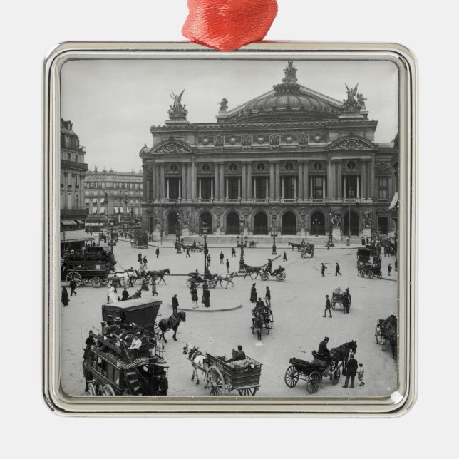 Allgemeine Ansicht des Paris-Opernhauses Silbernes Ornament (Vorne)