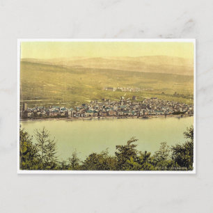 Allgemeine Ansicht, Rudesheim, der Rhein, Deutschl Postkarte