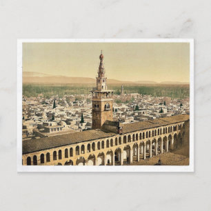 Allgemeine Ansicht und Minarett der Braut, Damasku Postkarte