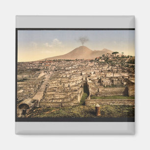 Allgemeine Ansicht und Vesuv, Pompeji, Italien vin Magnet