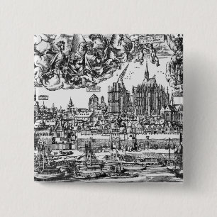 Allgemeine Ansicht von Köln, 1531 (Stich) (b/w ph Button