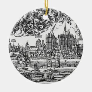 Allgemeine Ansicht von Köln, 1531 (Stich) (b/w ph Keramikornament