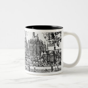 Allgemeine Ansicht von Köln, 1531 (Stich) (b/w ph Zweifarbige Tasse