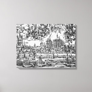 Allgemeine Ansicht von Köln, 1531 (Stich) (b/w pho Leinwanddruck