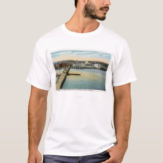 Allgemeine Ansicht von MIT- und Harvard-Brücke, T-Shirt (Vorderseite)