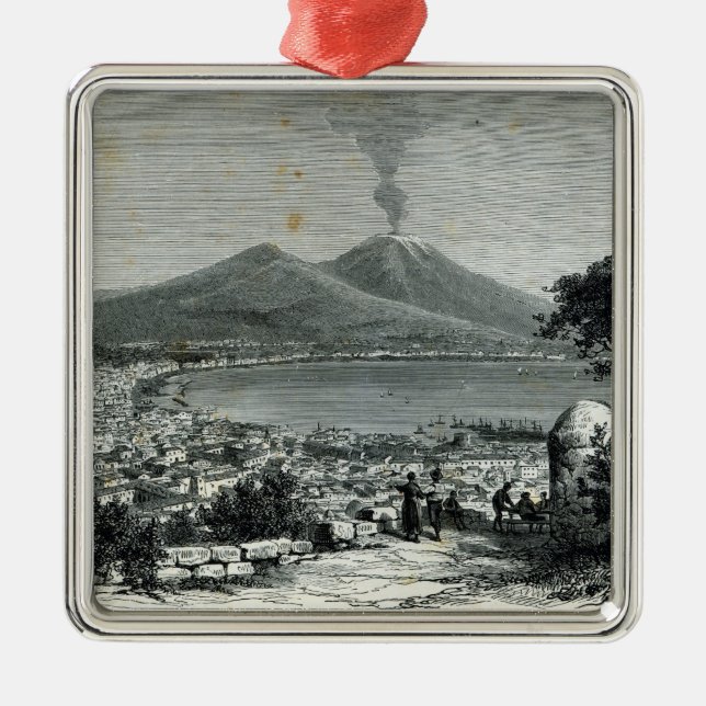 Allgemeine Ansicht von Neapel Silbernes Ornament (Vorne)