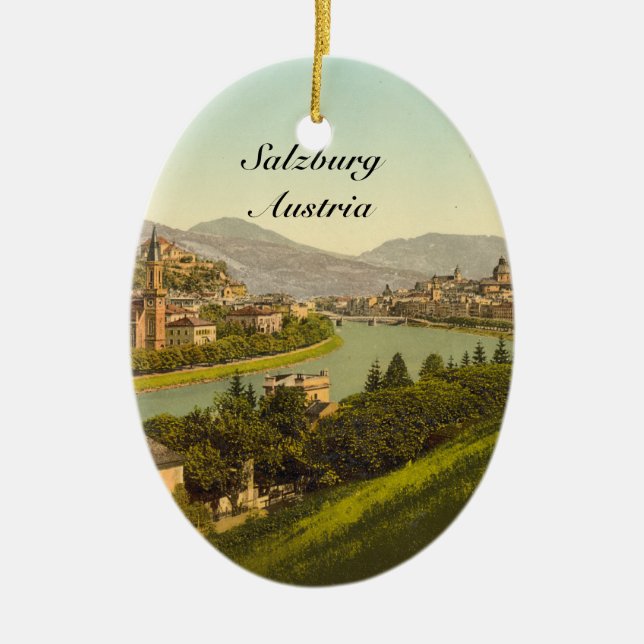 Allgemeine Ansicht von Salzburg, Österreich Keramikornament (Vorne)