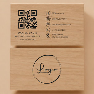 Allgemeine Bauunternehmer Holz Professional QR Cod Visitenkarte