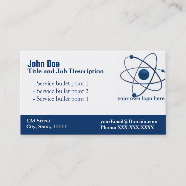 Allgemeine blaue elegante Visitenkarte (Vorderseite)