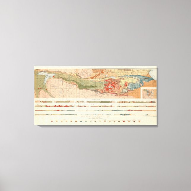 Allgemeine geologische Karte des Bezirks Marquette Leinwanddruck (Vorderseite)