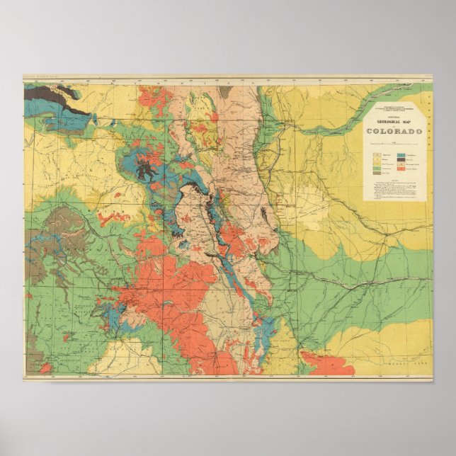 Allgemeine geologische Karte von Colorado Poster (Vorne)