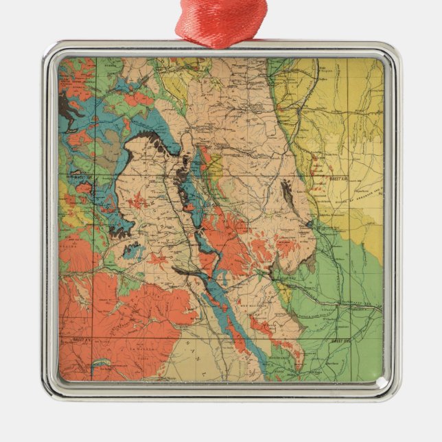 Allgemeine geologische Karte von Colorado Silbernes Ornament (Vorne)