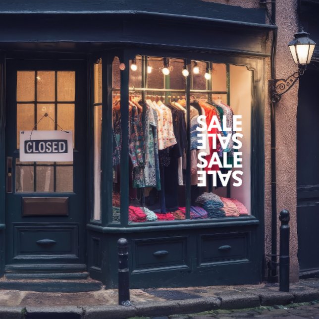 Allgemeine Geschäftsstelle mit einfacher Verkaufsf Fensteraufkleber (Von Creator hochgeladen)