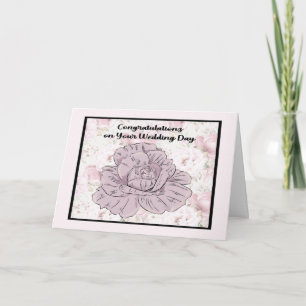 Allgemeine Hochzeitkarte mit Lavender Rose & Blume Karte