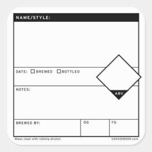 Allgemeine Homebrew Labels Schreibbare Flaschenauf Quadratischer Aufkleber