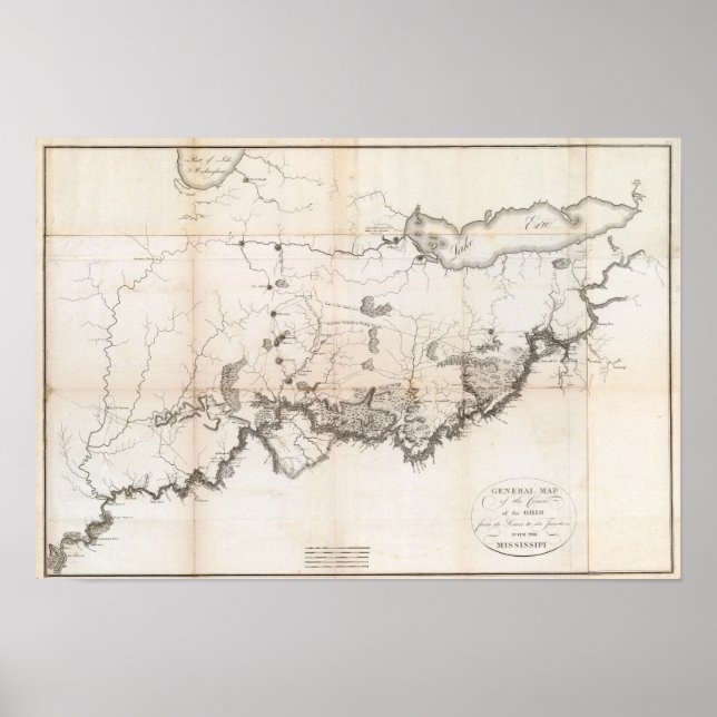 Allgemeine Karte des Kurses des Ohio Poster (Vorne)