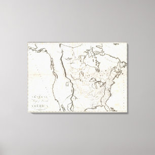Allgemeine Karte von Nordamerika Leinwanddruck